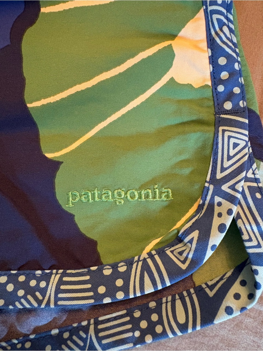 Patagonia Women's Blue & Green Printed Board Shorts - Picture 3 of 4